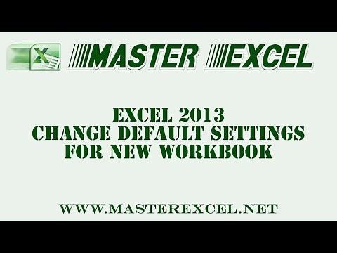 Excel 2013 Change Default Settings For New Workbook
