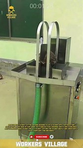 An automatic coconut cutting machine designed to cut a coconut into two pieces and collect its water