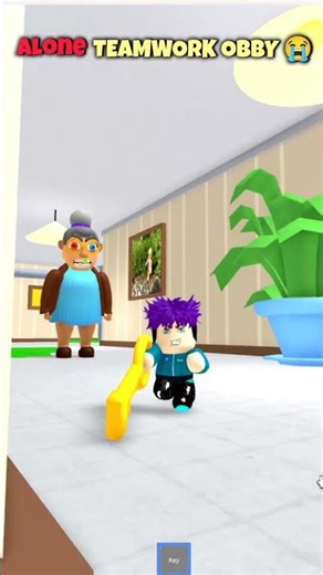 Thanos Plays Plays Teamwork Obby Alone 💔😭 #roblox #shorts