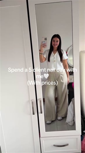 Spend a 5 client nail day with me including prices🤍