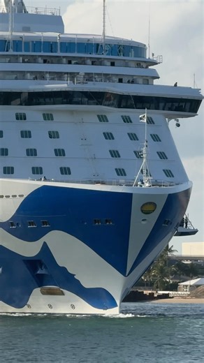 Majestic Princess sounding her Love Boat whistle while departing Port Everglades!