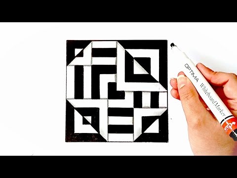 Optical Illusion Tutorial for Beginners / Op Art Drawing Ideas / Creative and Step by Step