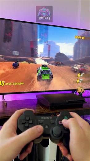 Playing Motorstorm on the PS3