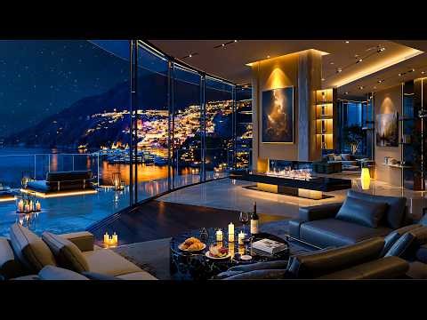4K Luxury Apartment in Positano 🌃 Elegant Piano Jazz Music for Stress Relief, Calm, Sleep