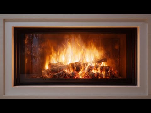 Modern Fireplace with Crackling Fire | 2 Hour Loop | Framed Art for TV Display