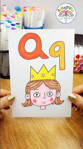 How to Draw Letter Q from Alphabet Lore | Alphabet Lore Flashcards Drawing 🌈Q #queen #shorts