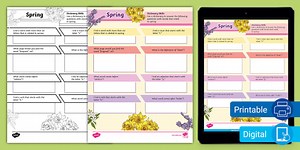 Spring Dictionary Skills Worksheet for 3rd-5th Grade