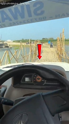 Bihar’s Bamboo Bridge 😱🌉 #Bihar