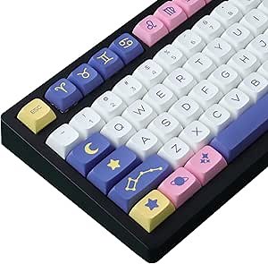 JOMKIZ Keycaps,132 Keys PBT Keycaps Set Constellation XDA Profile Dye Sublimation Customized US Layout Keycaps for with Cherry MX Switches Mechanical Keyboards