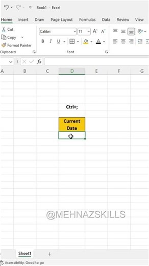 Shortcut key to Insert Today’s Date
