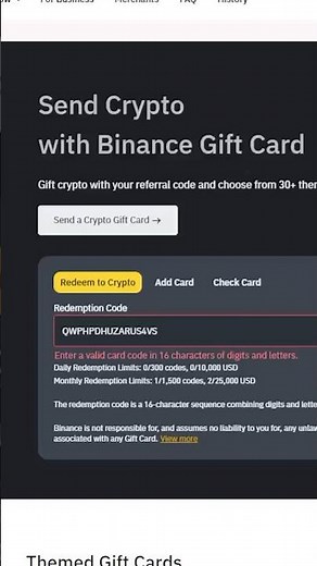 How to redeem Binance gift card?