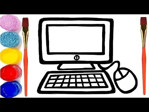 رسم جهاز كمبيوتر لطيف | رسومات سهلة للاطفال