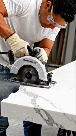 Inside a Marble Factory Watch Floor Marble Cut Polished and Transformed Into Art #marble