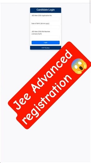 Jee Advanced registration 2026 // Jee Advanced ka resignation