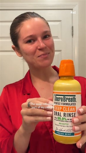 TheraBreath Deep Clean Oral Rinse is an essential in any self-care routine! Just a swish away from a fresh, clean mouth✨朗 #therabreath #SwishyTime #mouthwash #healthysmile #badbreath #freshbreath #oralhealth #oralrinse #morningroutine #tiktokmouthwash #teethtok #deepclean | TheraBreath | Facebook