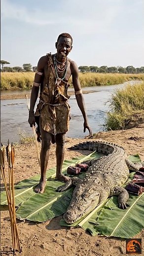 HUNT TARGET! African Tribe Arrow Precision🎯🏹Primitive Survival Skill #primitivecooking #triballife