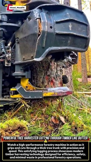 Powerful Tree Harvester Cutting Through Timber Like Butter #woodworking #satisfying #wood