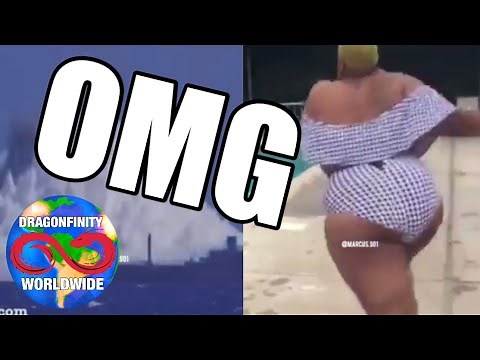Fat Woman Jumping Into A Pool Causing An Explosion To Happen