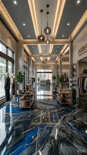 Retail Showroom Makeover | Stunning Epoxy Marble Floor #epoxyfloor #interiordesign #beforeafter