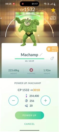 Evolving Shiny Machop into 3000+ CP Beast 💪✨