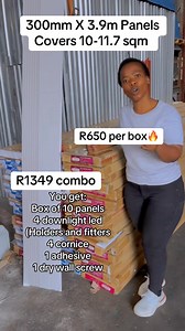 PVC ceiling panels are now available so hurry up!!!!!!! Online orders/Quotes office number Johannesburg: 0645487426 East London : 0645487152 Pietermaritzburg : 0787871816 Warehouses/Depos 📍East London: Dagama Industrial Park, Reeston North, East London, 5247 ( We are in Unit 11) Steve:064 533 52109(eastern cape) Vuyiseka:061 502 1406(eastern cape) 📍Johannesburg : 80 Side Road, West Turffontein, Johannesburg, 2190 Yonela:064 531 7848(Gauteng) Thando:064 532 8017(Gauteng) Thabo:061 607 3302 (gau