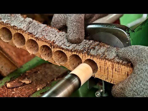 COMO se HACEN los TAPONES de CORCHO de una BOTELLA de VINO🍾| COMO se FABRICA el CORCHO natural