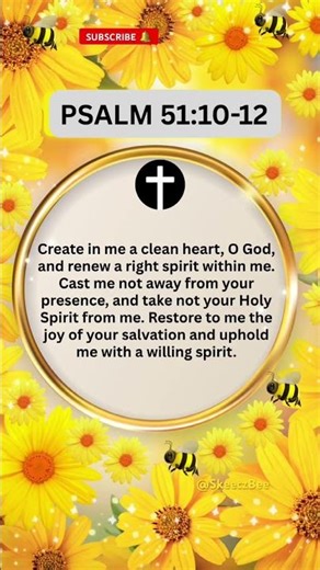 Daily Bible Verse of the Day Journey. Psalm 51:10-12 | #bibleverse #biblepassages #scripture