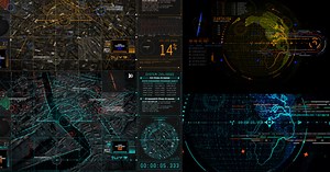 Animated Futuristic Earth Data HUD Interface