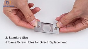 Deadbolt Restorer Strike Plate Large Version 2-3/4" x 1-1/8", Screw Holes Spaced 2-1/8", Matte Black 2 Pack, Narrow Side and Large Hole to Fix Deadbolt Sticking