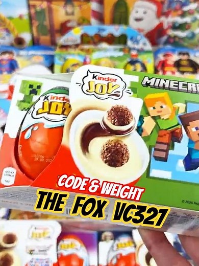 🦊 Kinder Joy Minecraft ASMR Unboxing The Fox VC327 Code & Weight!