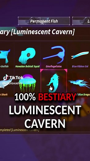 How To Complete Luminescent Cavern Bestiary in Fisch (ROBLOX) | crimson cavern fisch bestiary