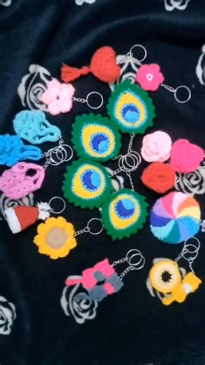 Crocheted keychains. #crocheting #keychain #trending #handmade #customisable #diy