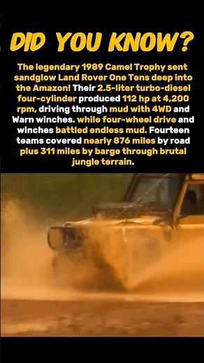 The Legendary 1989 Camel Trophy in the Amazon Rainforest. #history #formula1 #f1 #shorts
