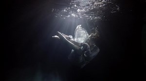 Fragile Graceful Woman Floating Dark Water Stock Footage Video (100% Royalty-free) 1066608535 | Shutterstock