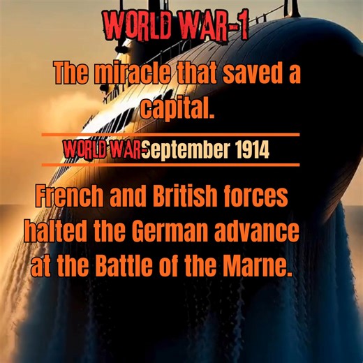 The miracle that saved a capital (September 1914) Paris stood on the brink of capture—then the impossible happened. At the Battle of the Marne, French and British forces halted the German advance. Exhausted troops dug in, counterattacked, and forced Germany to retreat. Paris was saved. The war was not. 👉 Follow Mystery Facts Unexplained for history’s most unlikely rescues. 💬 Comment if this battle changed everything. 🔁 Share the miracle of the Marne. ⚠️ AI-generated images/videos used for ill