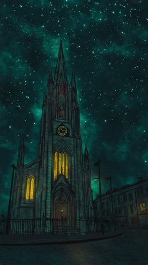 3D Dramatic Lights Gothic architecture scene in Procreate #art #artist #digitalart