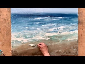 EASY WAY Seaside Painting / Abstract Acrylic / simple Tools