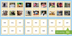 Verbs Photos Matching Cards