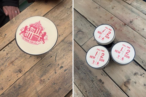 Drinkers toast Sunderland AFC's derby win with special pint head victory message