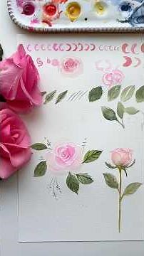 How to Paint Watercolor Roses the easiest way #watercolor #beginnerwatercolor