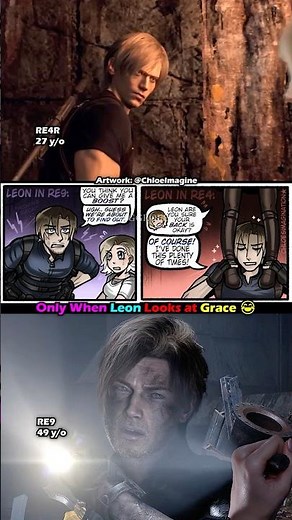 This Is Why Leon Can’t Stand Straight 😭 #RE9 vs #RE4R #shorts