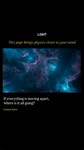 The universe is not expanding into a pre-existing void or empty region. According to modern cosmology, space and time were created together in the Big Bang and the expansion of the universe means that space itself is stretching everywhere at once. As space expands the distances between galaxies increase producing cosmological redshift and shaping the large-scale structure of the observable universe. This expansion is currently accelerating and driven by dark energy. @the_light.in #thelight #phys