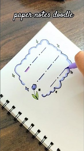 Paper Notes Doodle || Draw frame doodles for your planner || #art #ytshorts