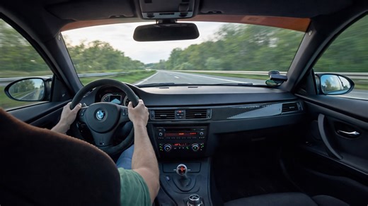 Driving the BMW M3 GTS at full speed on autobahn