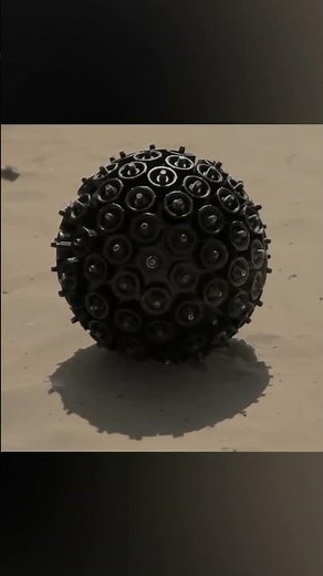 This ball blows up mines as it drifts with the wind
