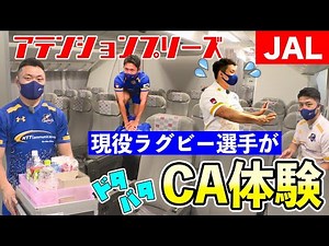 現役ラグビー選手がCA体験（ファン感謝祭〜アークス社会科見学 JAL編〜）