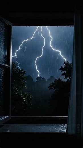 ⚡ Massive Lightning Storm Outside the Window | Heavy Rain Night