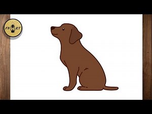 How to draw a chocolate lab dog