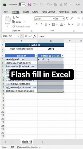Flash Fill in Excel makes your work faster⚡️