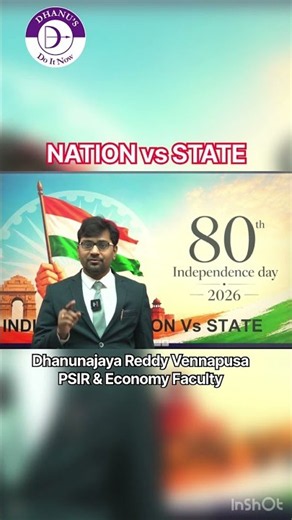 India @80 ! Nation Vs state . Dhanunjaya Reddy sir | PSIR & Economy Faculty